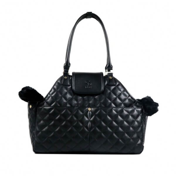 CD Paris Quilted Carrier Hundetasche SCHWARZ