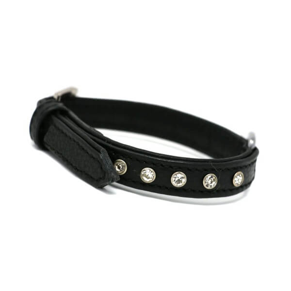 Panama Leder Halsband Schwarz