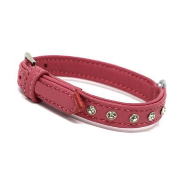 Panama Leder Halsband Pink