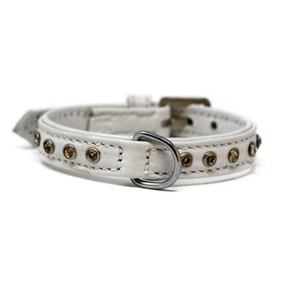 Panama Leder Halsband Weiss